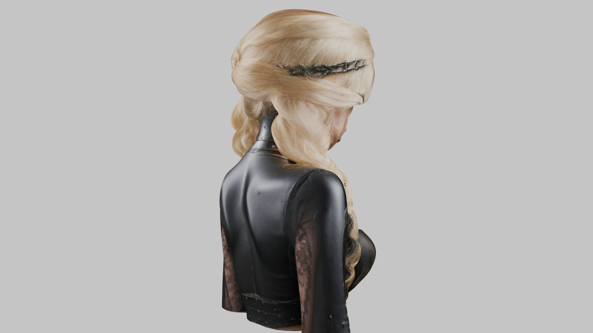 4-in-1 Gothic Anime Female Bust Collection High-Poly 3D model_21