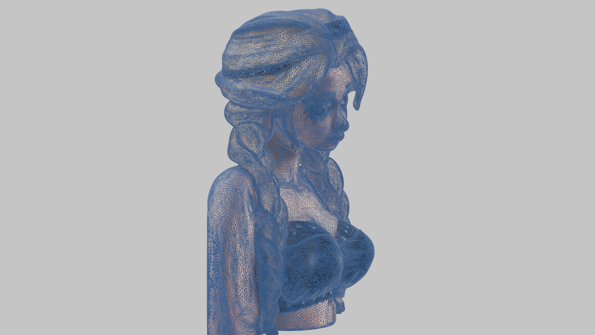 4-in-1 Gothic Anime Female Bust Collection High-Poly 3D model_44