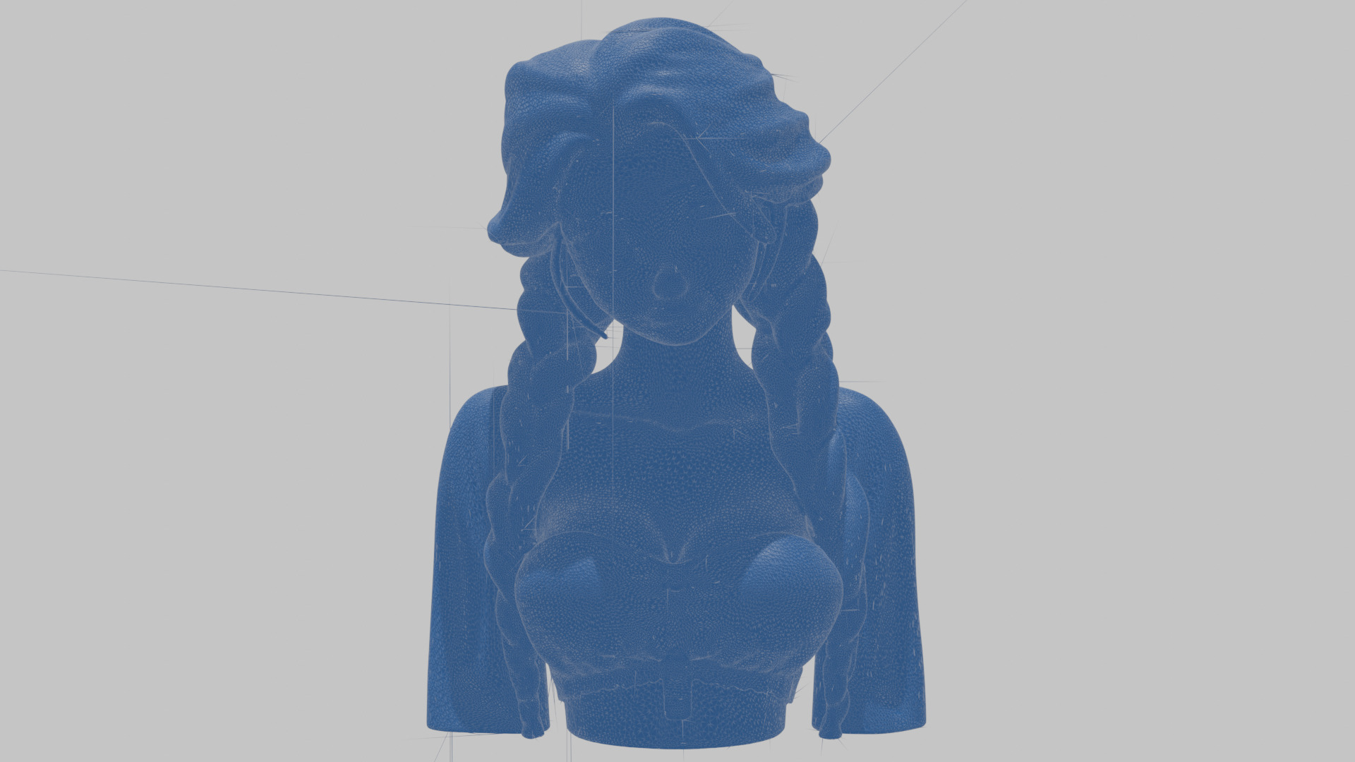 4-in-1 Gothic Anime Female Bust Collection High-Poly 3D model_49