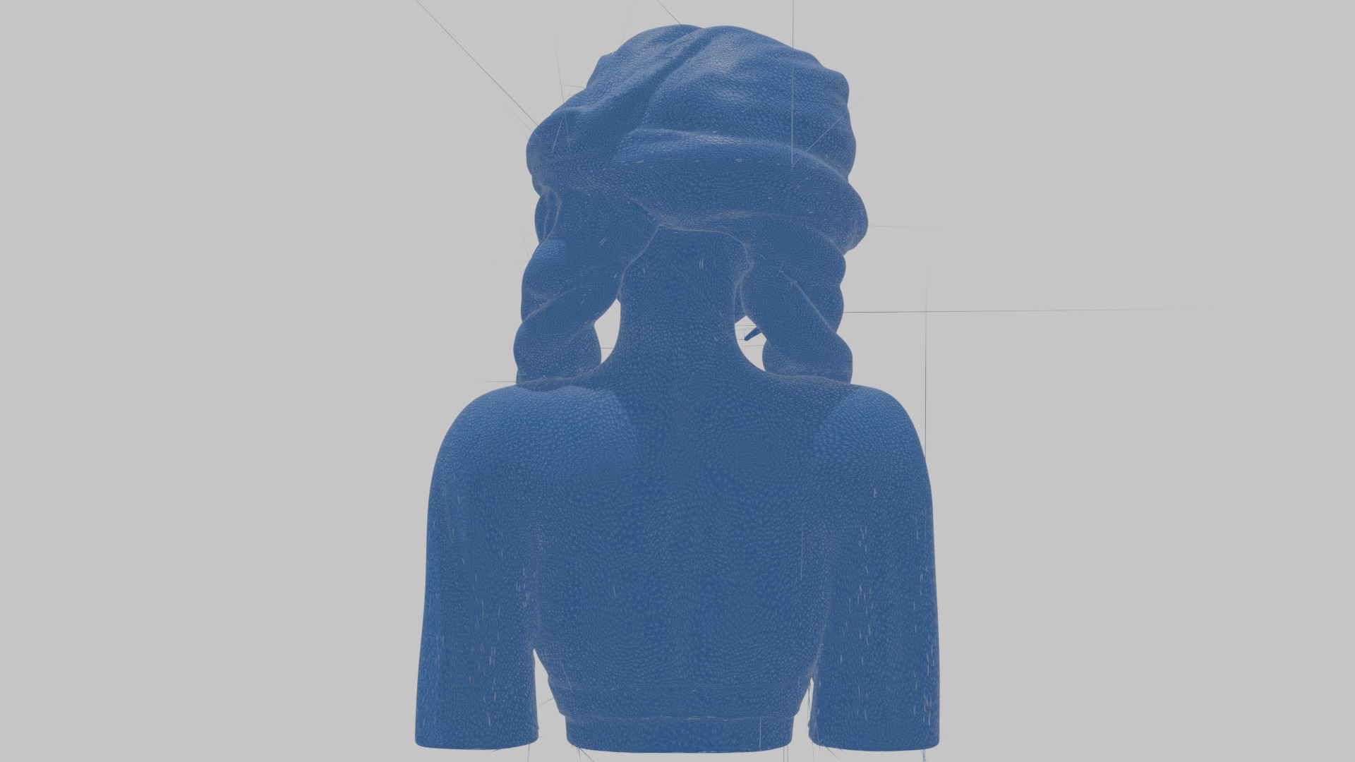 4-in-1 Gothic Anime Female Bust Collection High-Poly 3D model_52