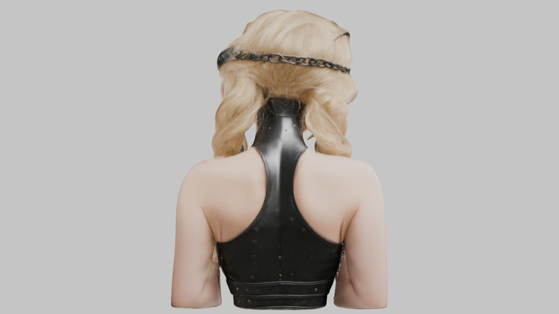 4-in-1 Gothic Anime Female Bust Collection High-Poly 3D model_4