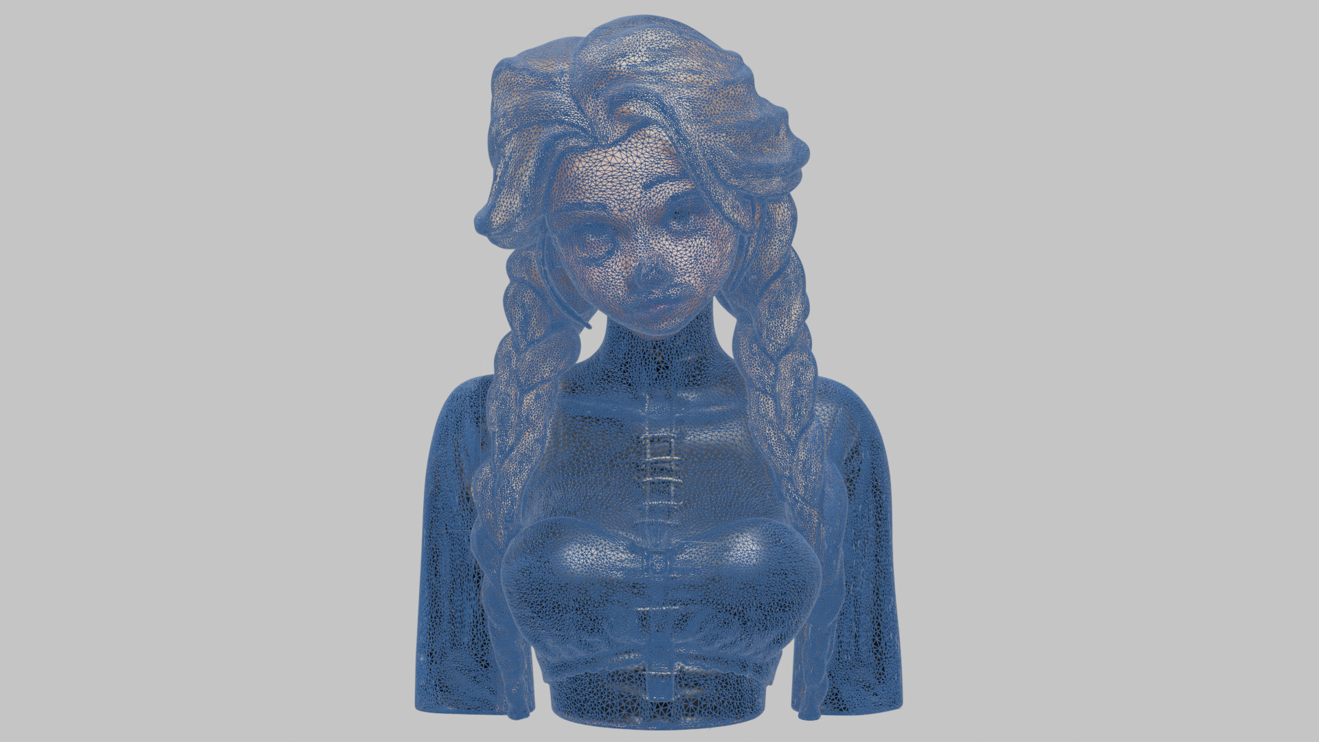 4-in-1 Gothic Anime Female Bust Collection High-Poly 3D model_37