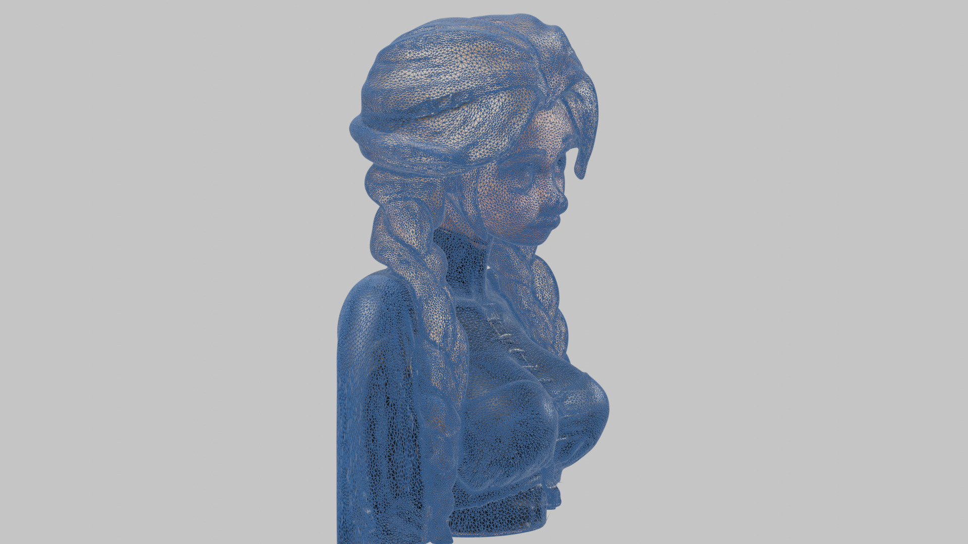 4-in-1 Gothic Anime Female Bust Collection High-Poly 3D model_38