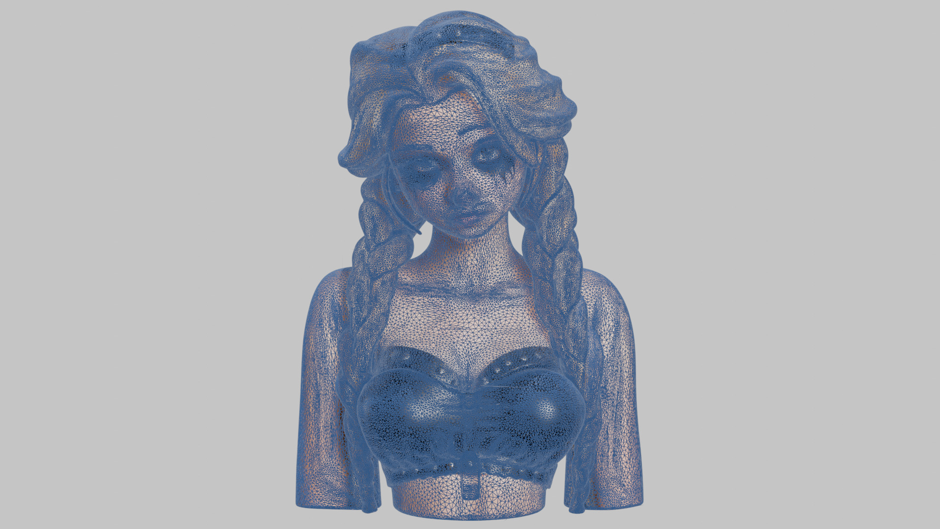 4-in-1 Gothic Anime Female Bust Collection High-Poly 3D model_43