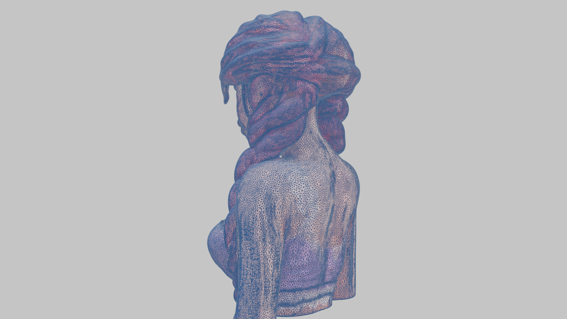 4-in-1 Gothic Anime Female Bust Collection High-Poly 3D model_29