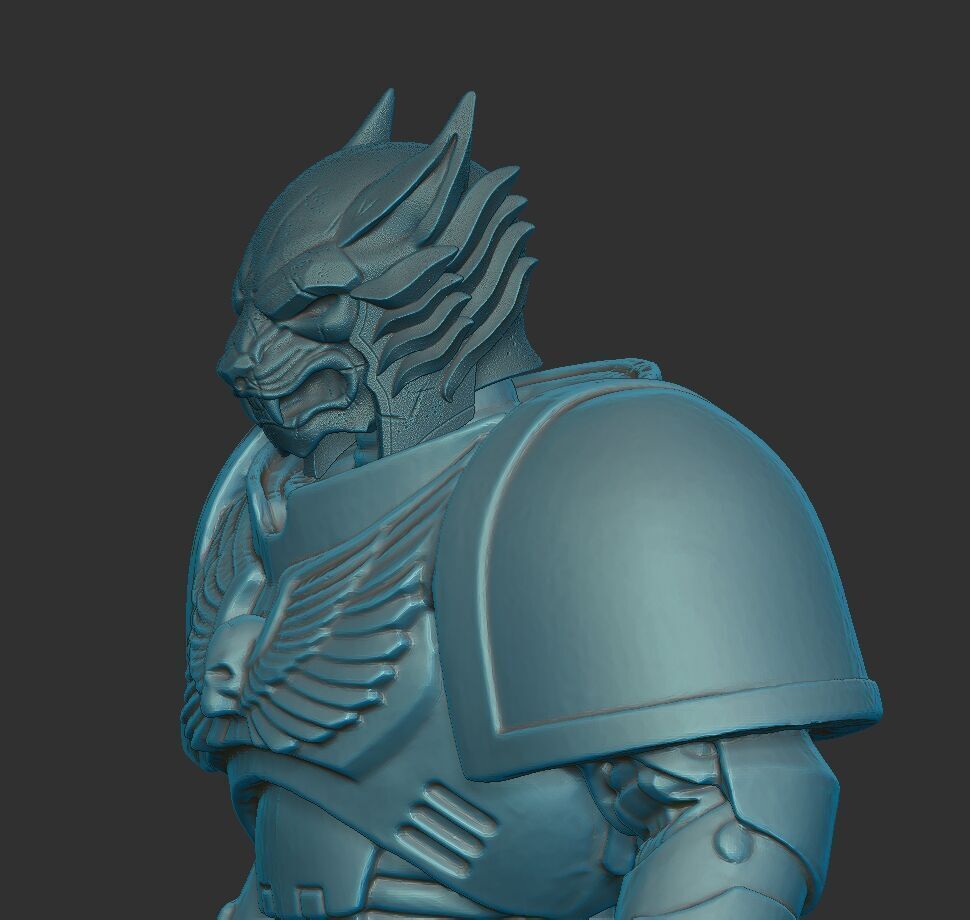 Space Wolf Head for Cosmic Legions or McFarlane Warhammer 40k 3D print model_6