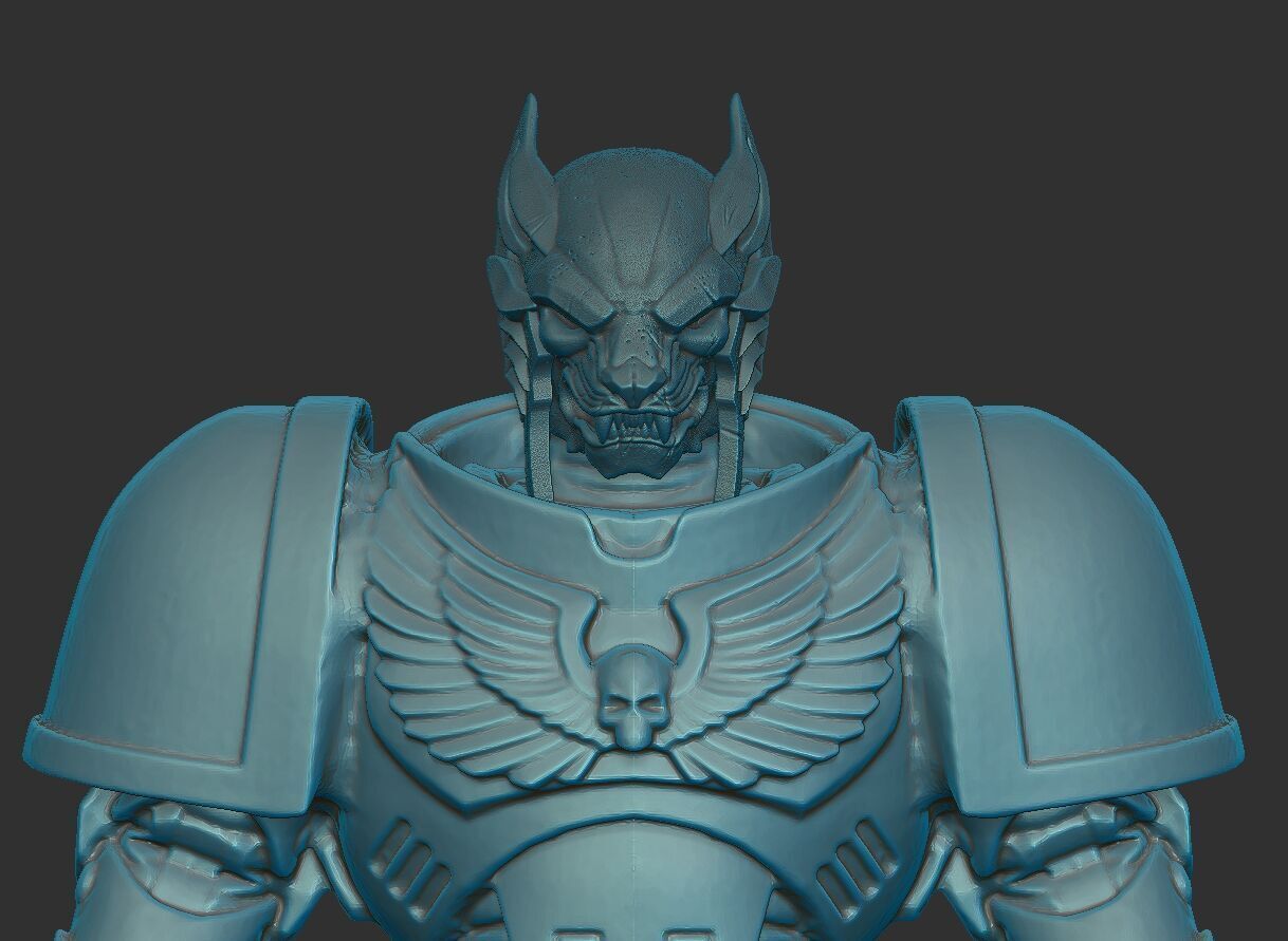 Space Wolf Head for Cosmic Legions or McFarlane Warhammer 40k 3D print model_5