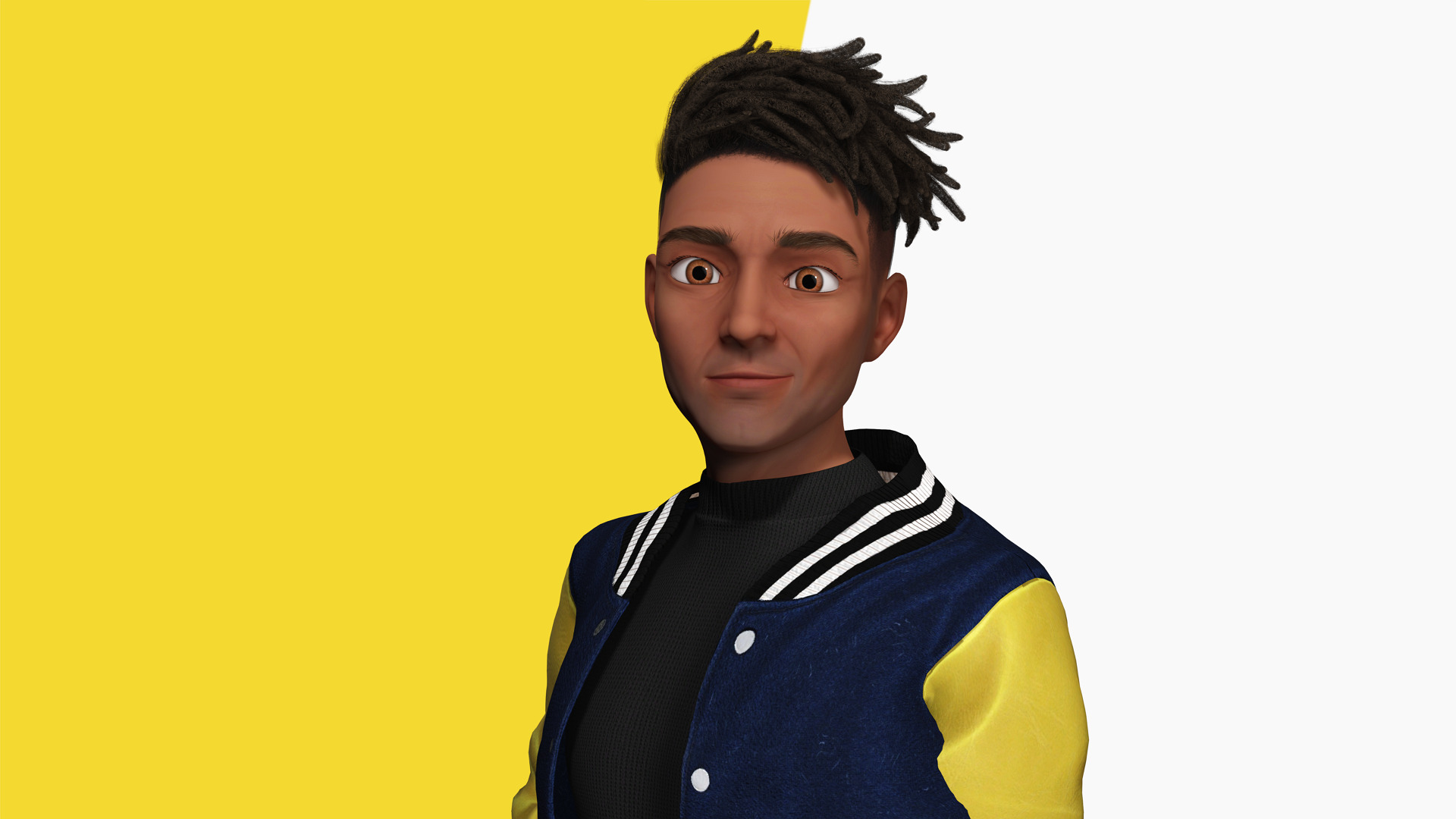 Varsity Jacket Rigged Stylized Toon 3D Male Character Low-poly 3D model_9