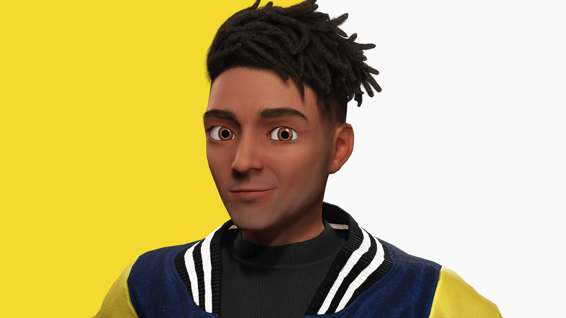 Varsity Jacket Rigged Stylized Toon 3D Male Character Low-poly 3D model_6