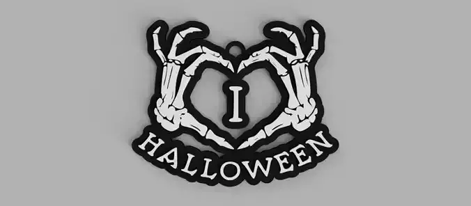 I Love Haloween keychain - pendant - earring