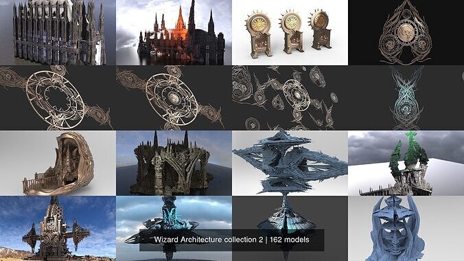 Wizard Architecture collection 2 3D Model Pack 7