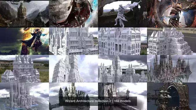 Wizard Architecture collection 2 3D Model Pack