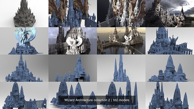 Wizard Architecture collection 2 3D Model Pack 4