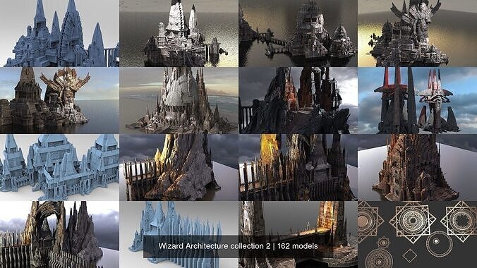 Wizard Architecture collection 2 3D Model Pack 6