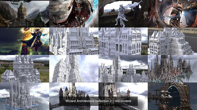 Wizard Architecture collection 2 3D Model Pack 3