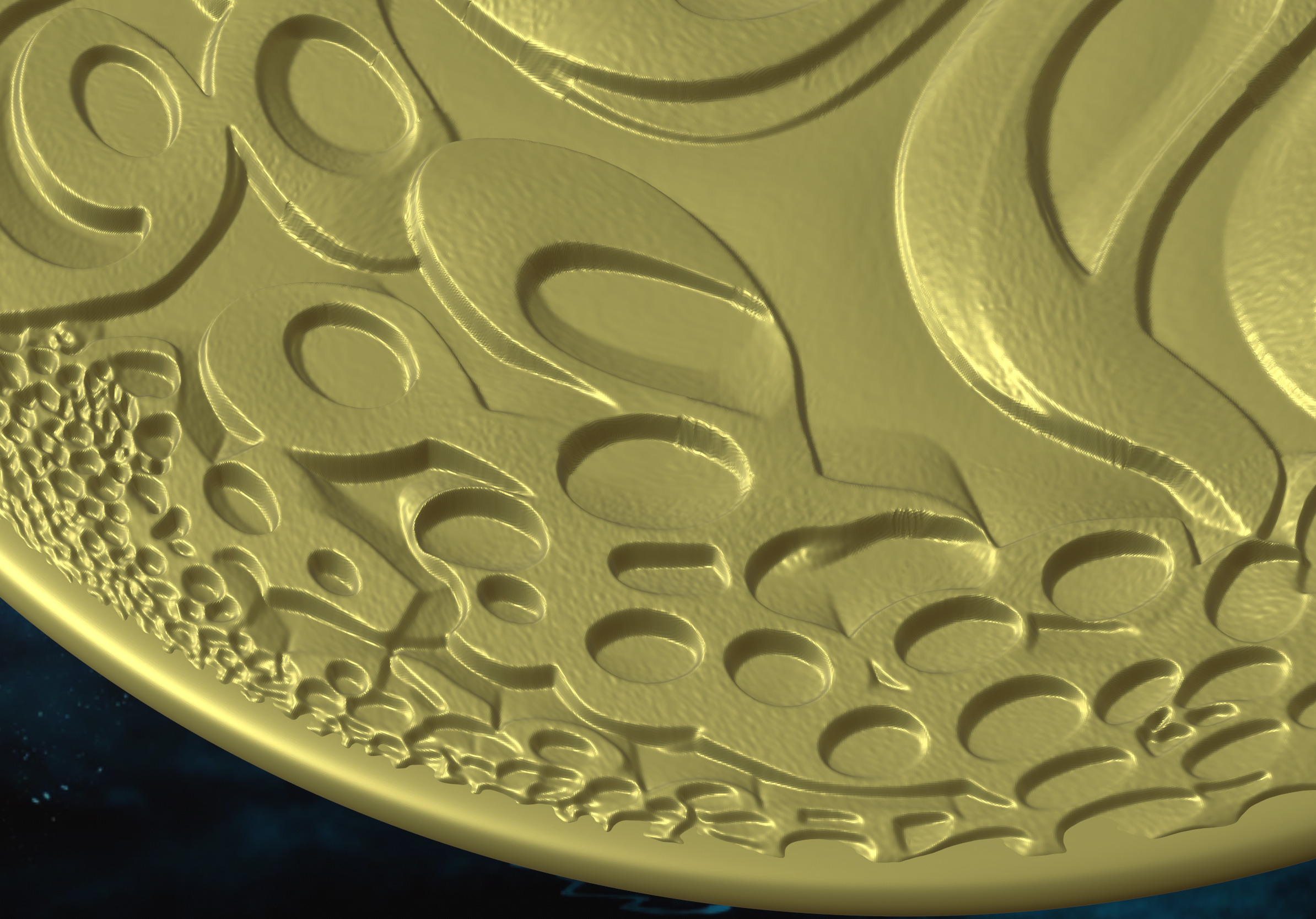 Moon 3D Panel Abstract BasRelief STL Futuristic decor panel 3D print model_1