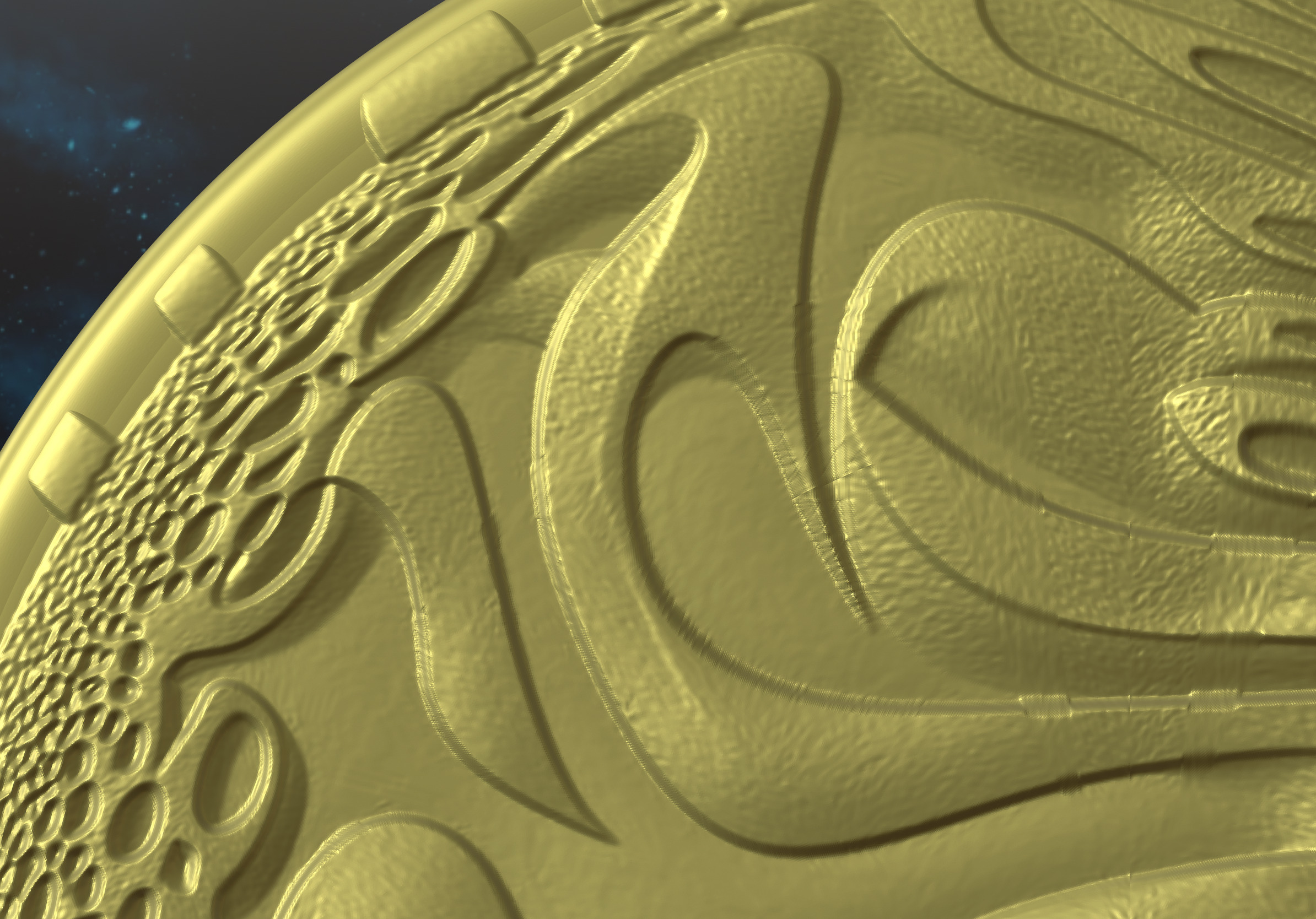 Moon 3D Panel Abstract BasRelief STL Futuristic decor panel 3D print model_6