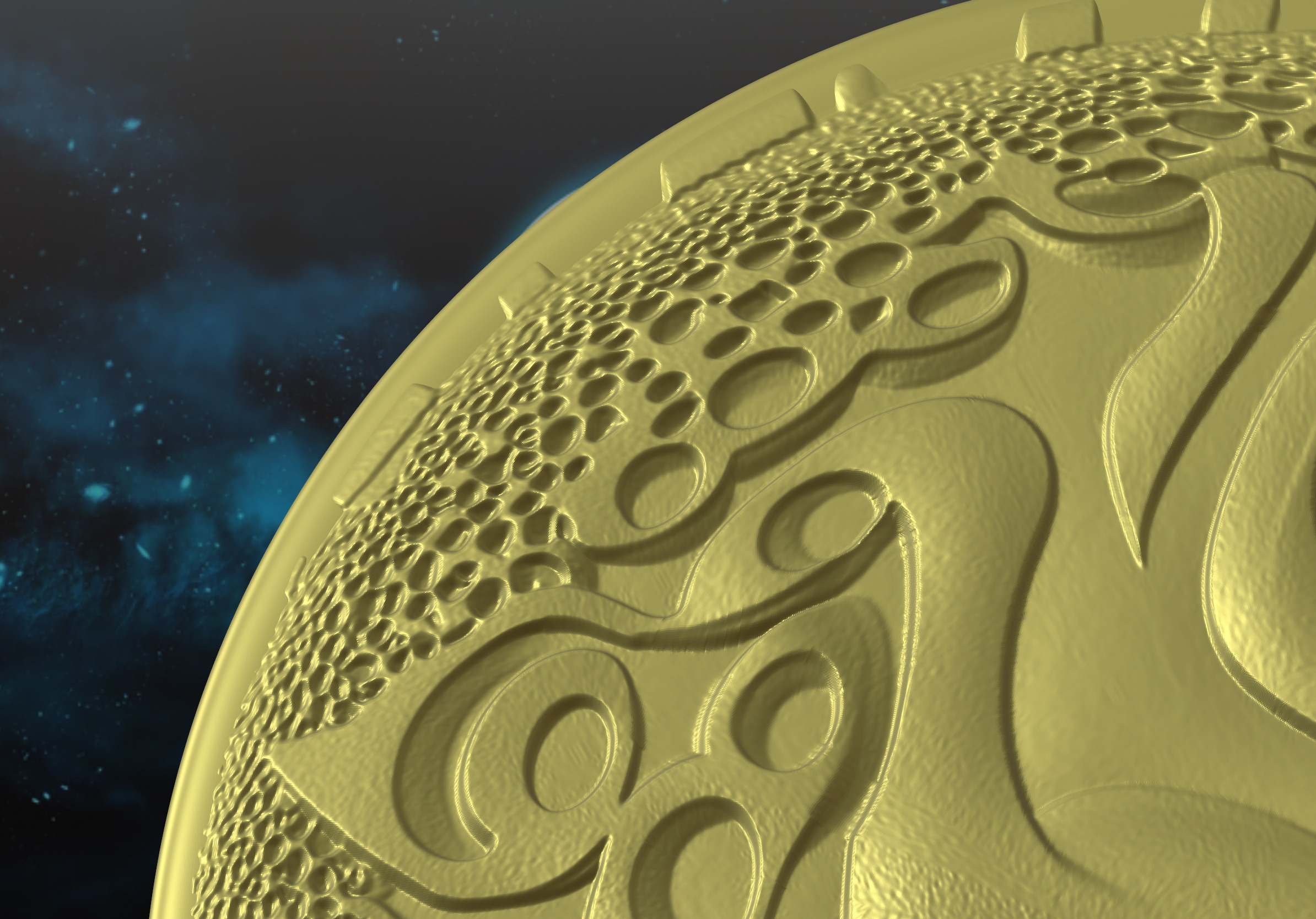 Moon 3D Panel Abstract BasRelief STL Futuristic decor panel 3D print model_3