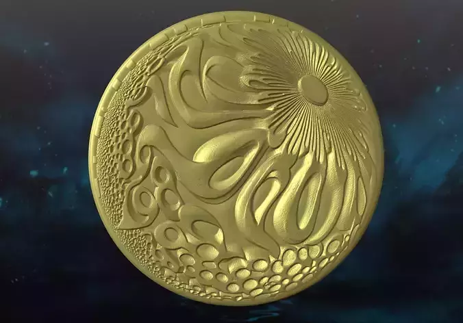 Moon 3D Panel Abstract BasRelief STL Futuristic decor panel