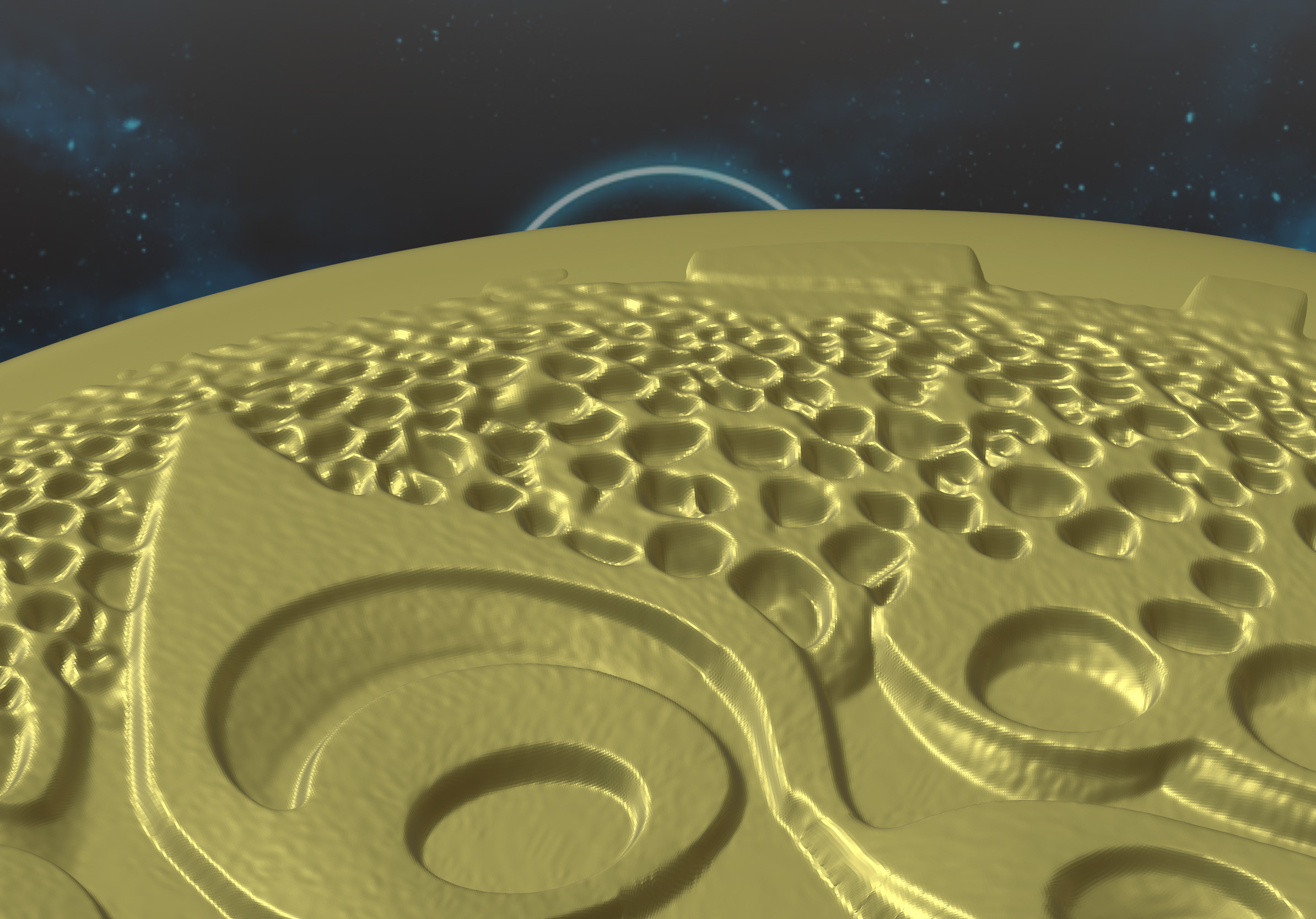 Moon 3D Panel Abstract BasRelief STL Futuristic decor panel 3D print model_2