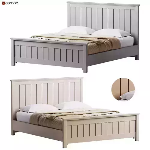 Solid Color Wood Bed