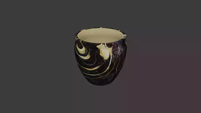 Vase Black and gold