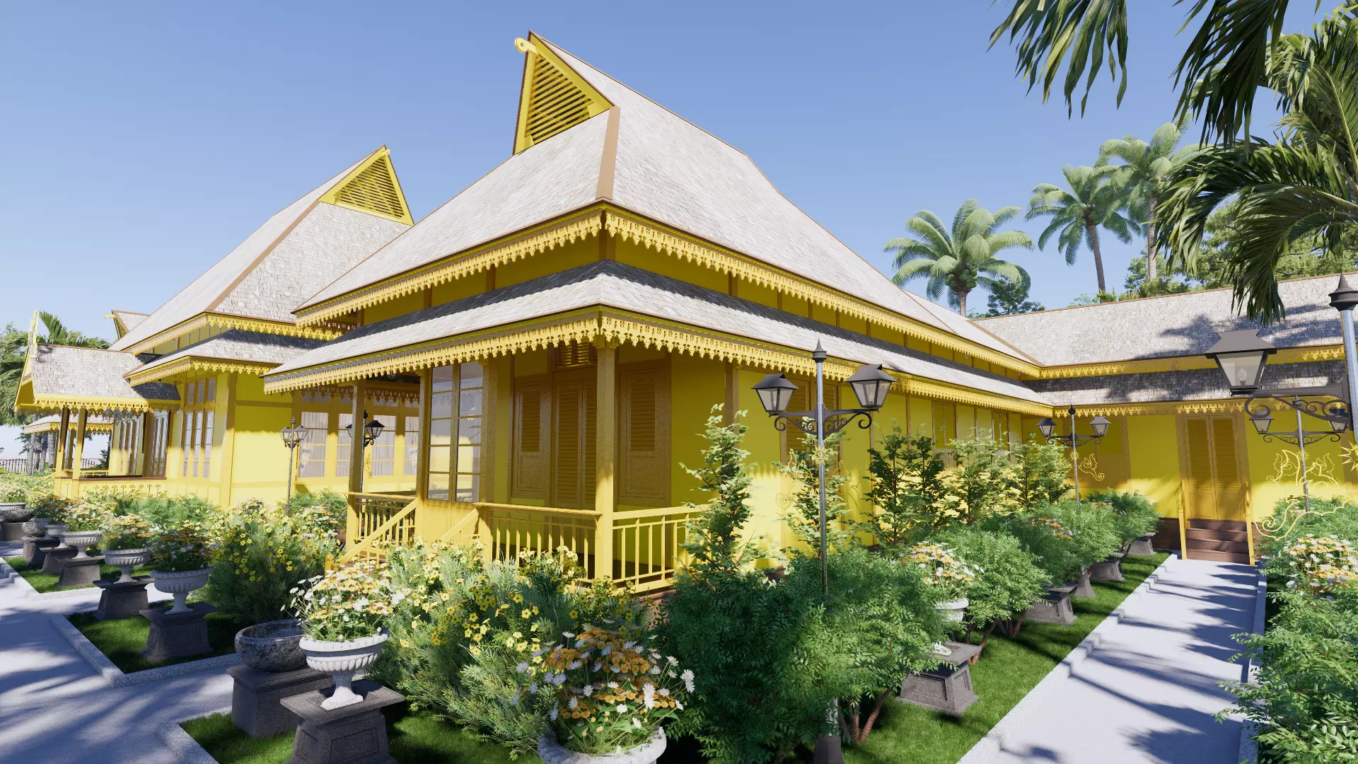 Sambas Sultan Palace 3D model_0