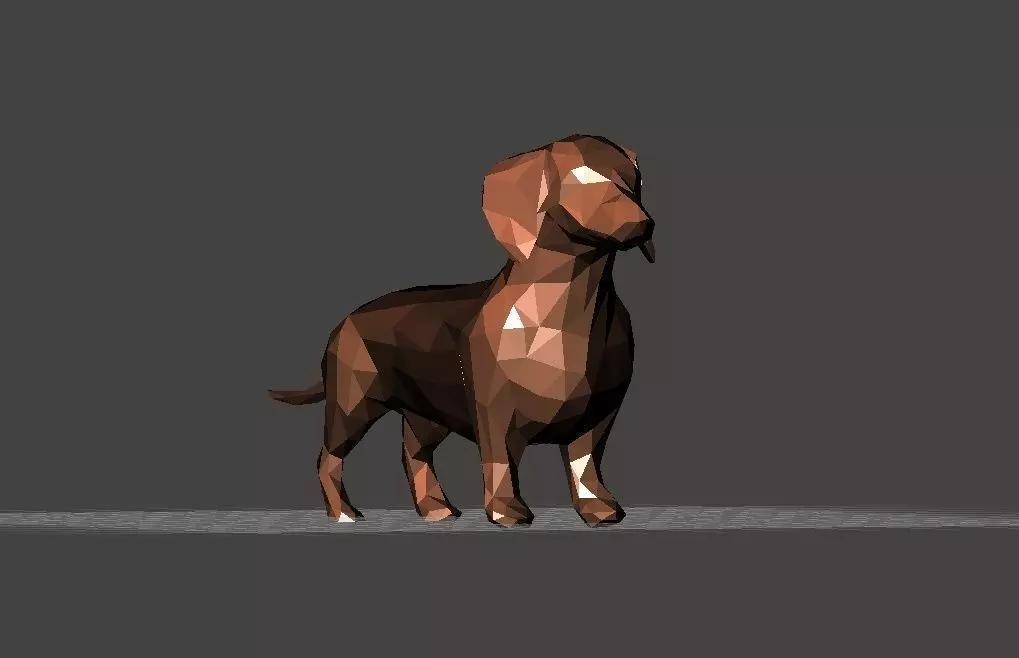 Dachshund - lowpolygon version - 3D printable 3D print model_0