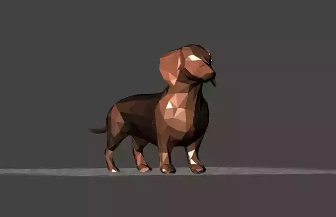 Dachshund - lowpolygon version - 3D printable