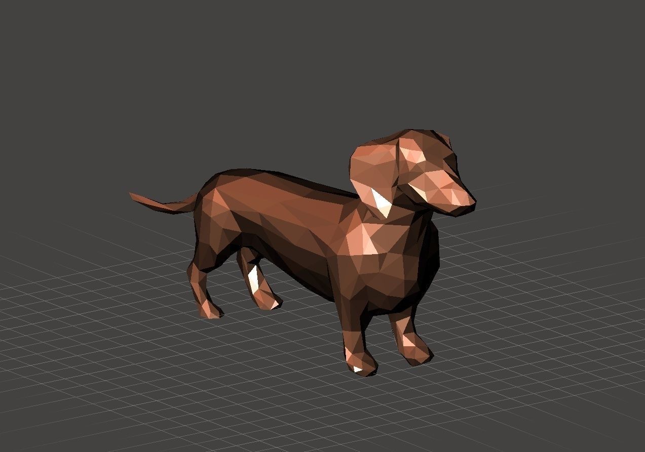 Dachshund - lowpolygon version - 3D printable 3D print model_2