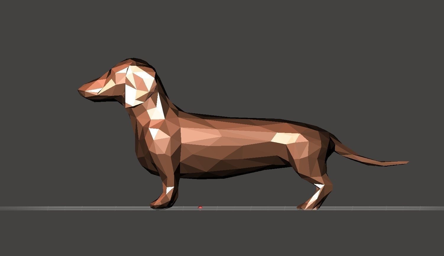 Dachshund - lowpolygon version - 3D printable 3D print model_1