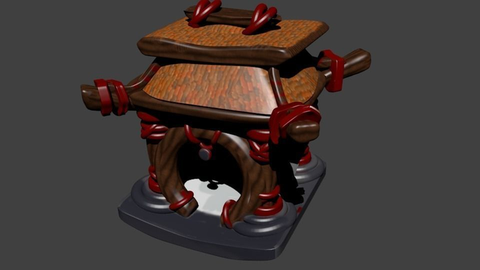 Oriental ancient hut Low-poly 3D model