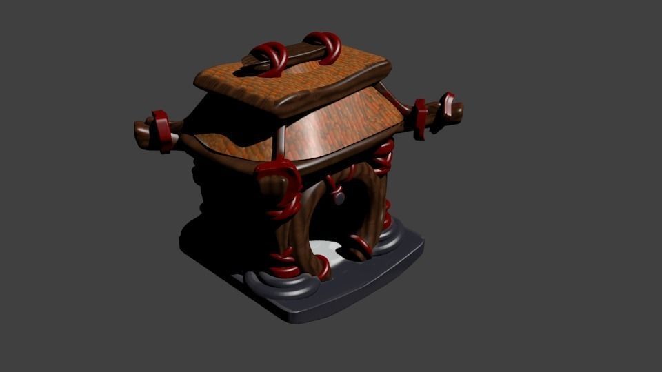 Oriental ancient hut Low-poly 3D model_1