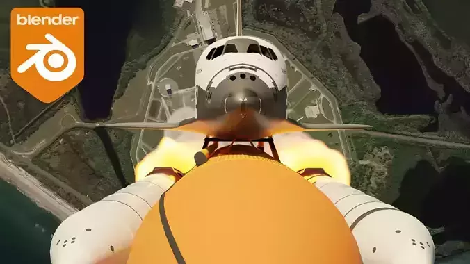 STS Space Shuttle Launch Animation 3D model
