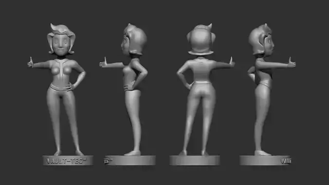 3D Model of Vault-Tec Girl from Fallout  3D print model