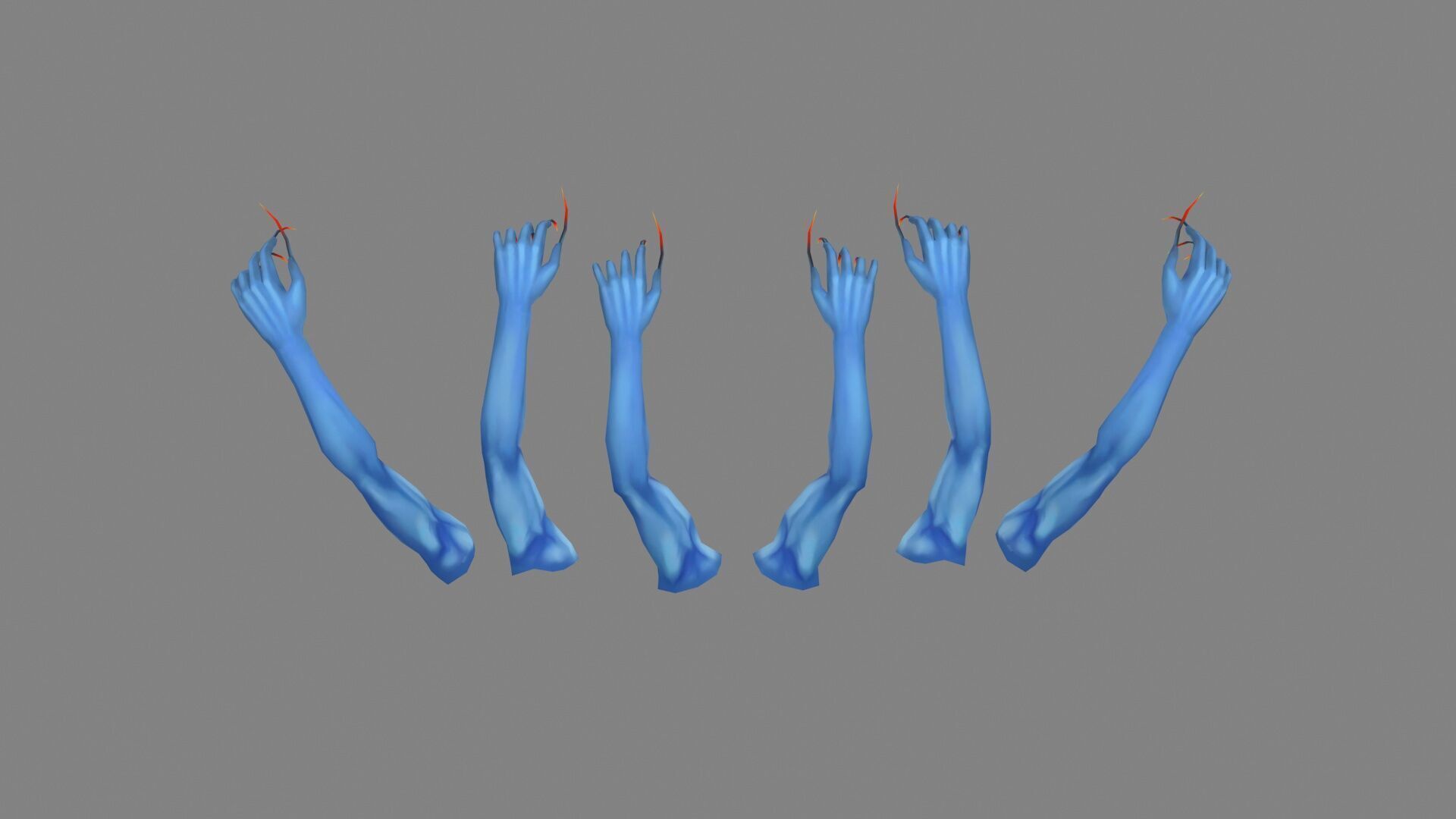 Cartoon zombie hands - Ghost arms Low-poly 3D model_2