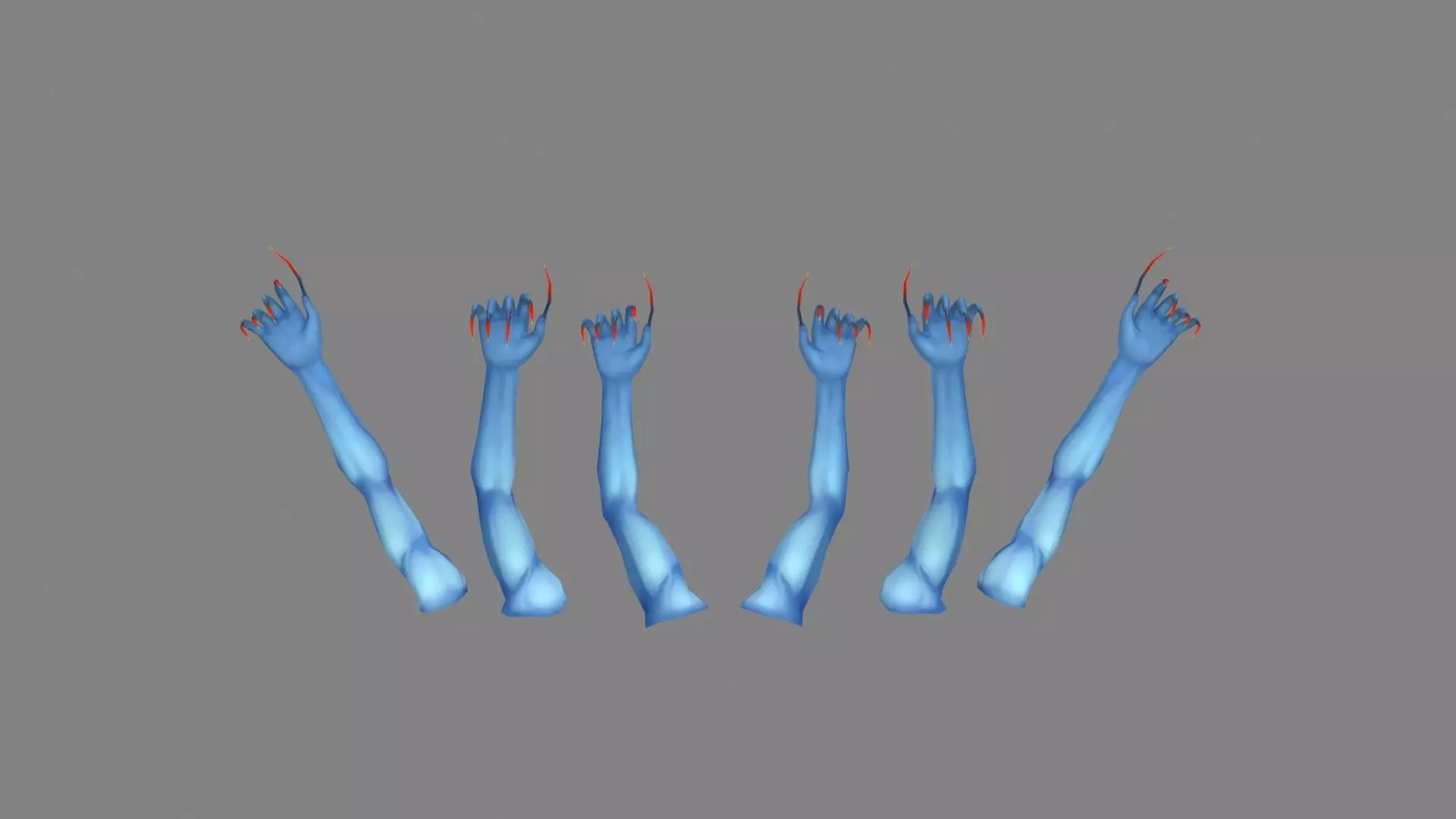 Cartoon zombie hands - Ghost arms Low-poly 3D model_0