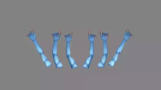 Cartoon zombie hands - Ghost arms Low-poly 3D model