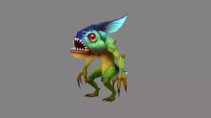 Merman Monster  - Fish Demon Low-poly 3D model