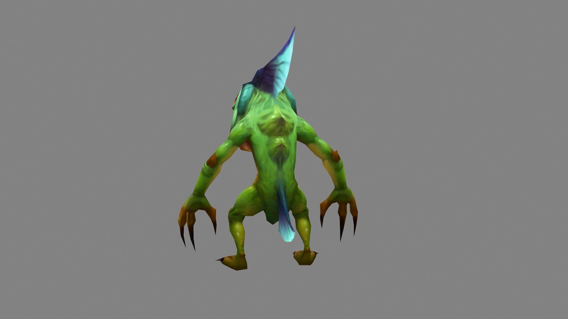 Merman Monster  - Fish Demon Low-poly 3D model_3