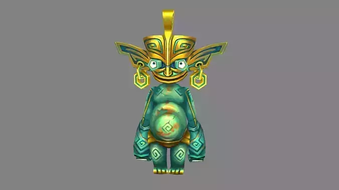 Cartoon Bronze Humanoid Monster