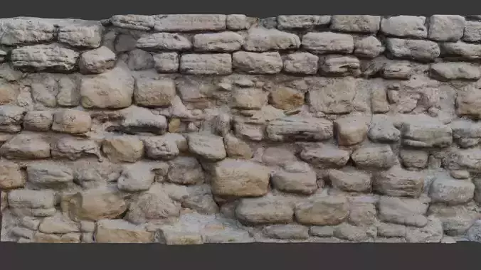 Weathered Stone Wall Scan