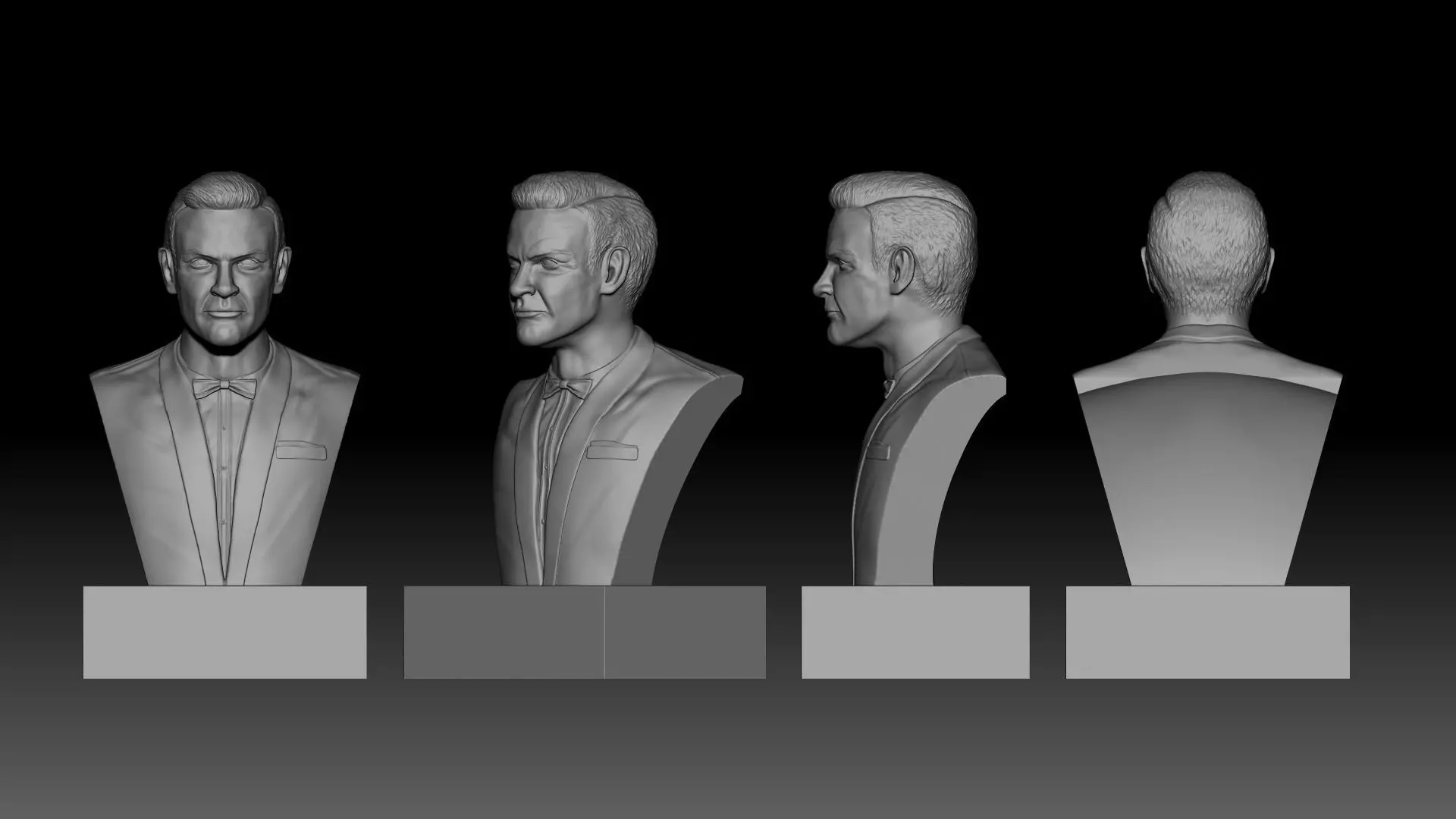 Sean Connery as Agent 007 Bust 3D print model_0