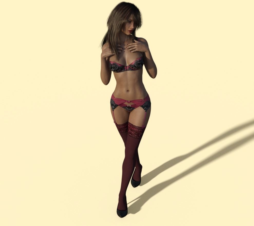 female character model Low-poly 3D model_2