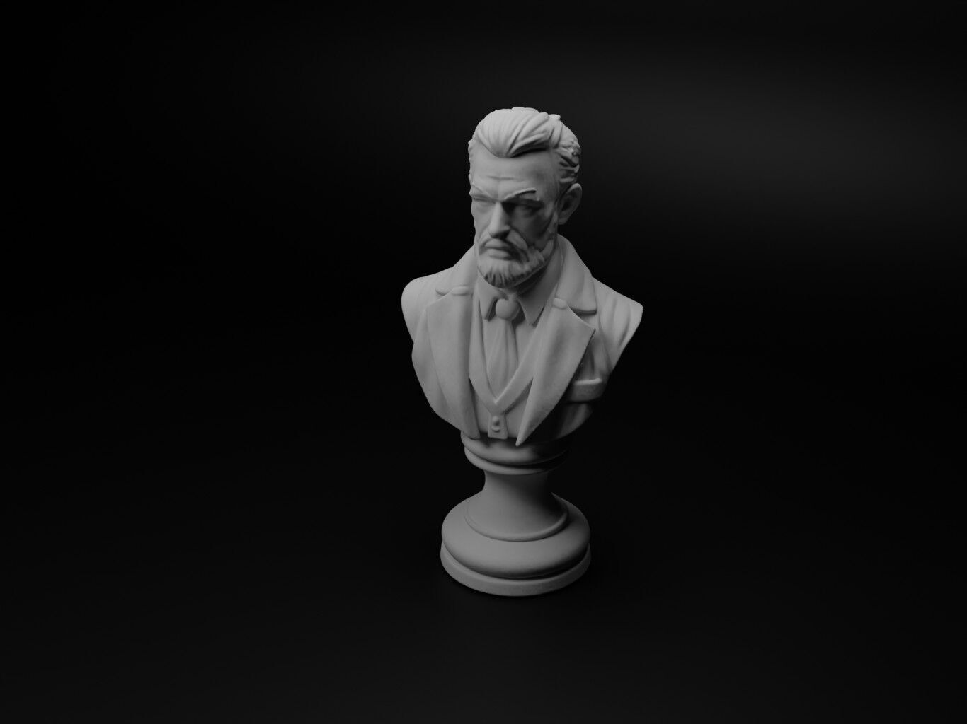 Strategist Bust Chess 3D print model_1