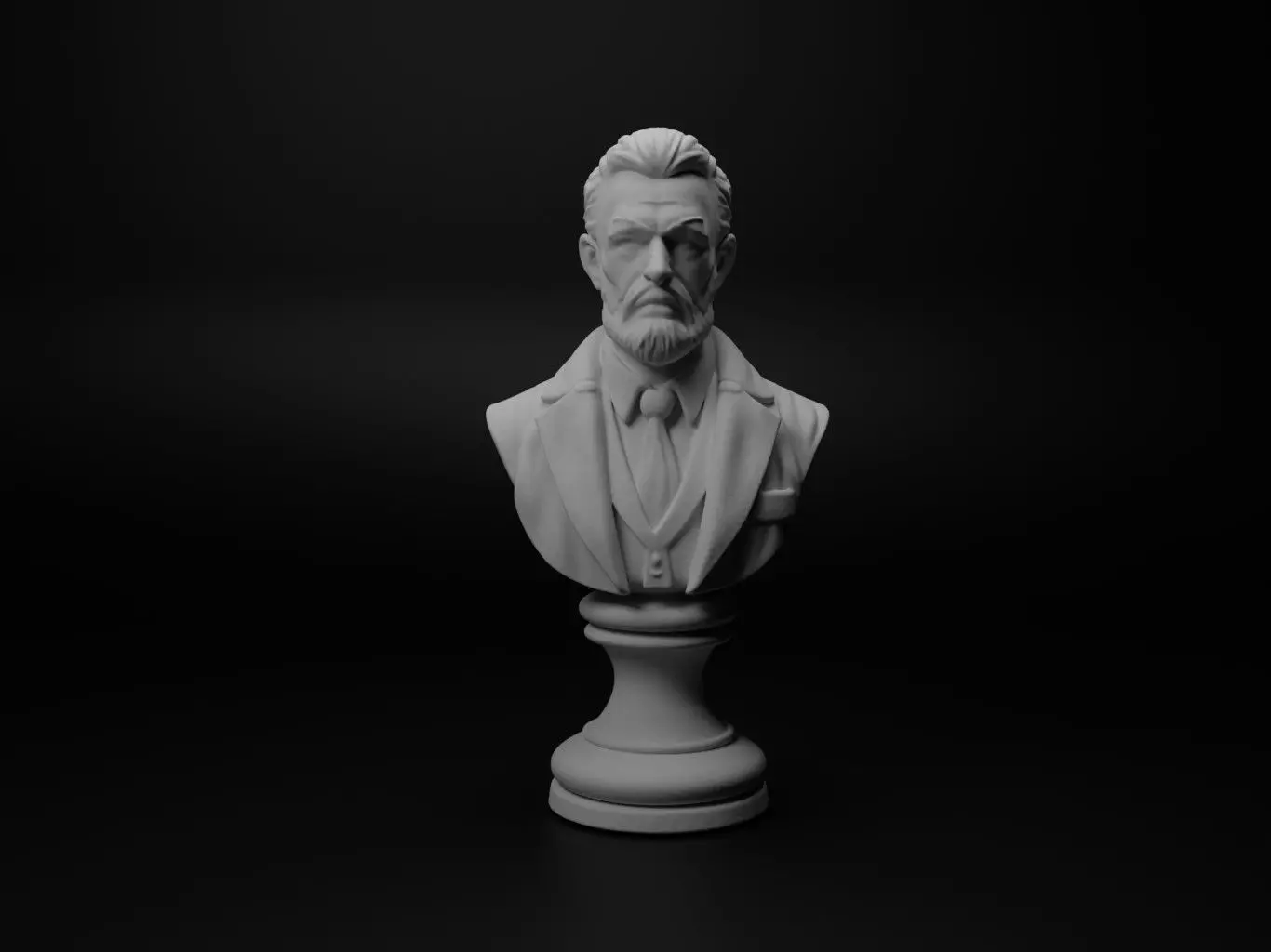 Strategist Bust Chess 3D print model_0