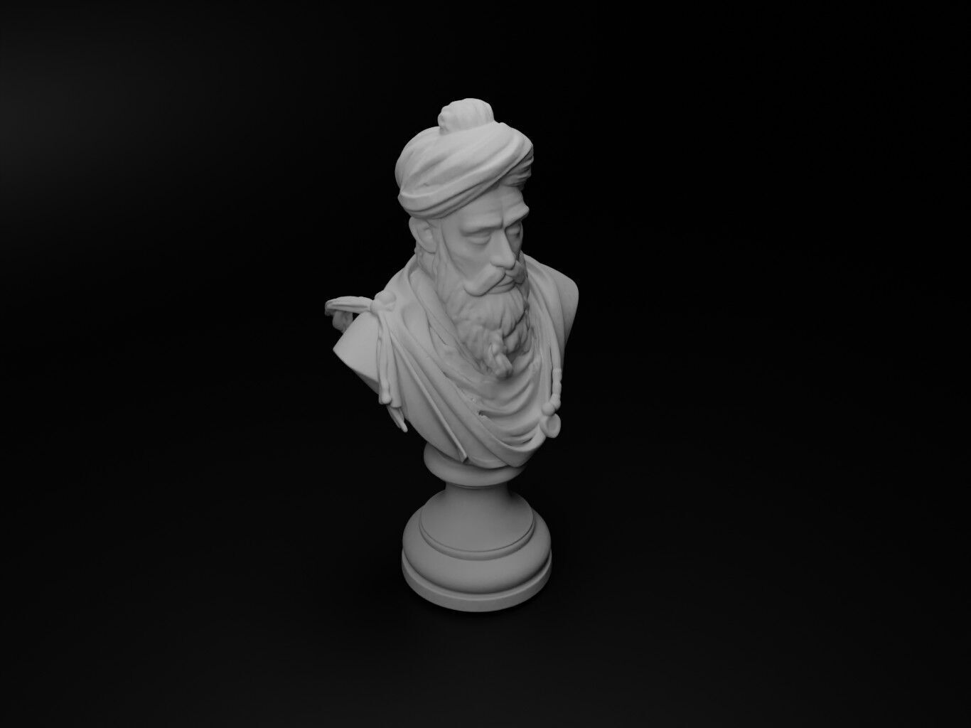 Sultan Bust Chess 3D print model_2