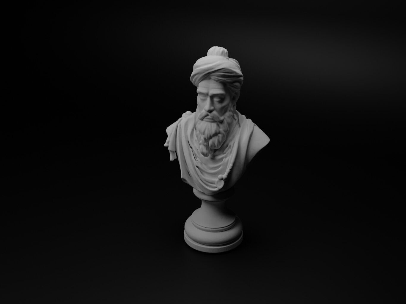 Sultan Bust Chess 3D print model_1