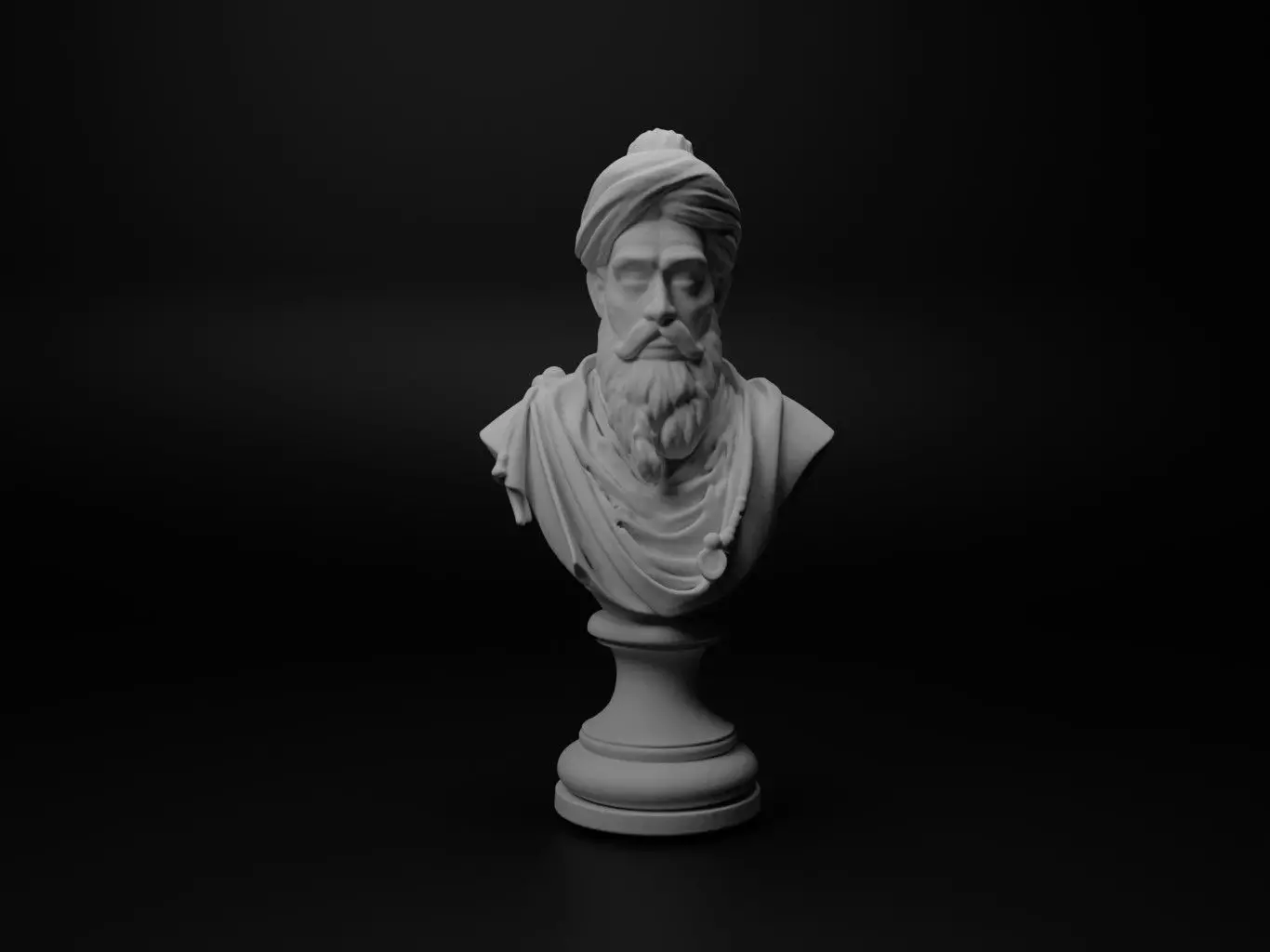 Sultan Bust Chess 3D print model_0