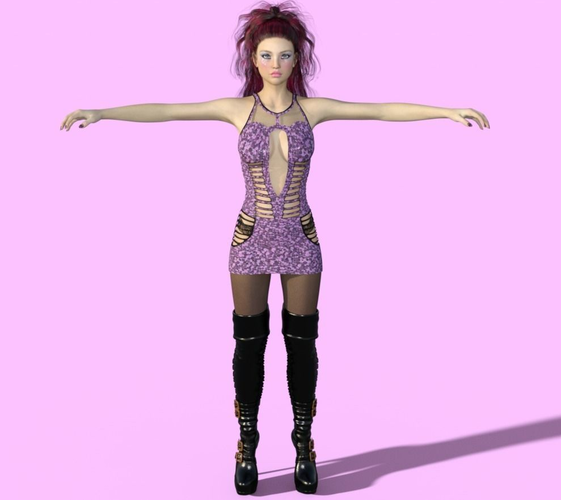 female model sexy Low-poly 3D model